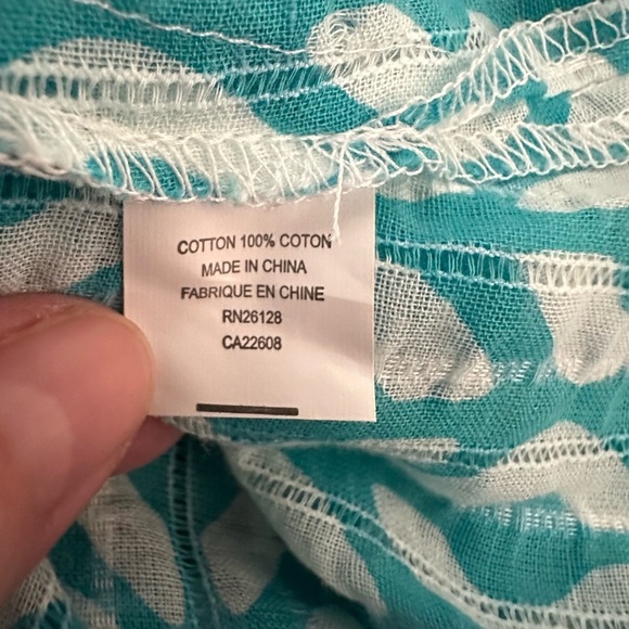 NEW! Geometric cover-up  Small Teal Blue Aqua swimsuit bathing suit coverup - Picture 6 of 8